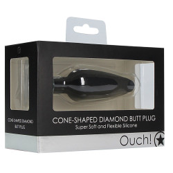 Ouch! Plug Bijou Silicone Cone Diamond 9 x 3 cm